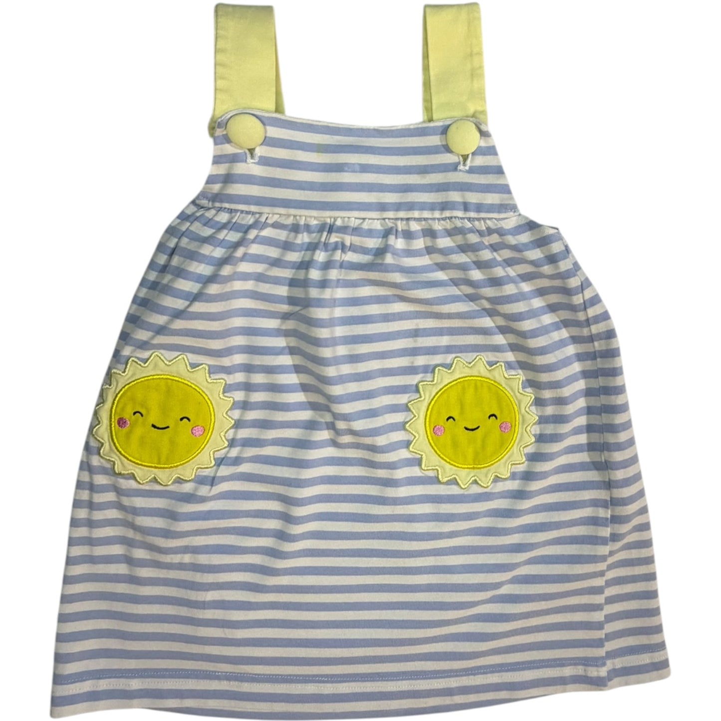 24M | Southern Taters | Blue & White Striped Yellow Sun Dress | GUC