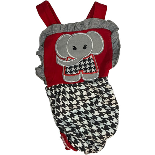 6-12M | Houndstooth Elephant Halter Bubble | GUC