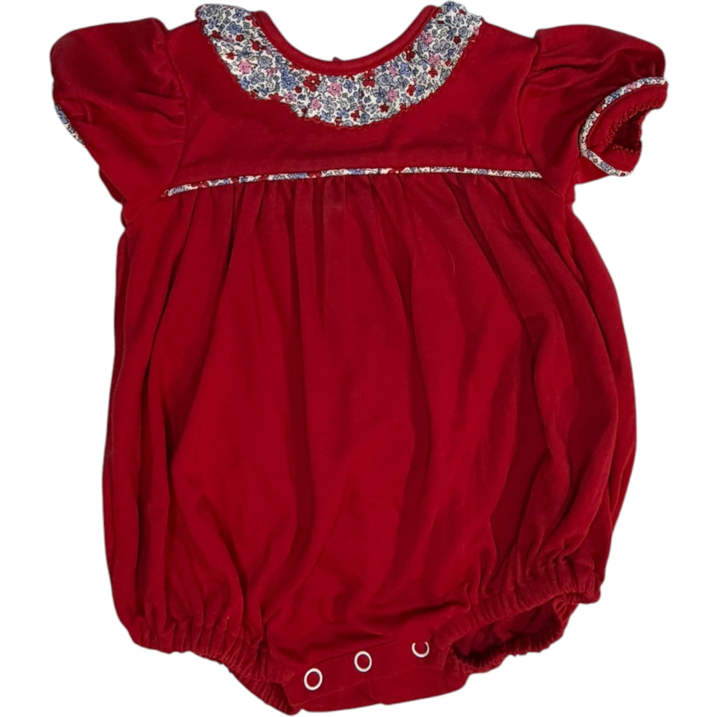 6M | BabySen by Remember Nguyen | Red Bubble with Blue Floral Collar | GUC