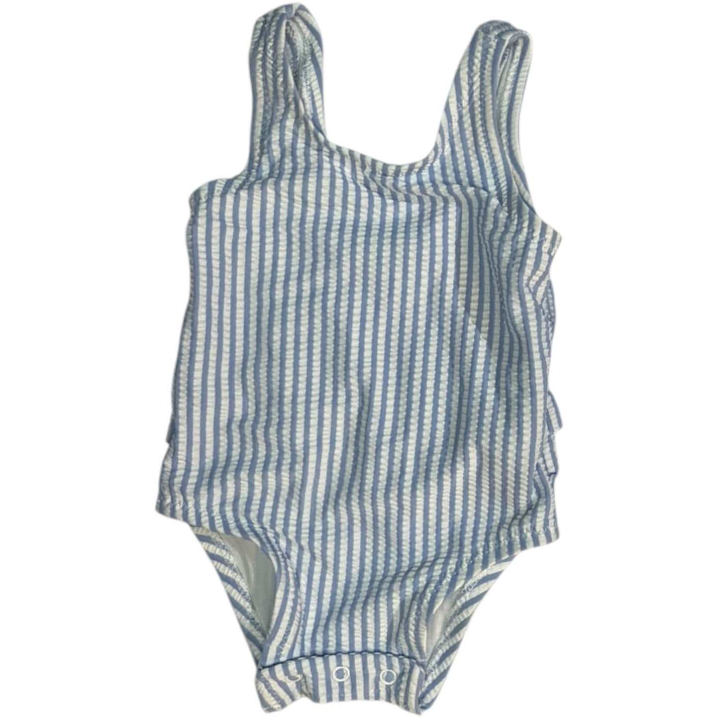 0-3M | Old Navy | Blue & White Striped Seersucker Swimsuit | EUC