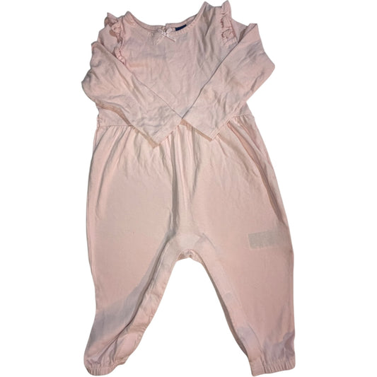 12-18M | Old Navy | Baby Pink Long-Sleeve Ruffle Romper | GUC
