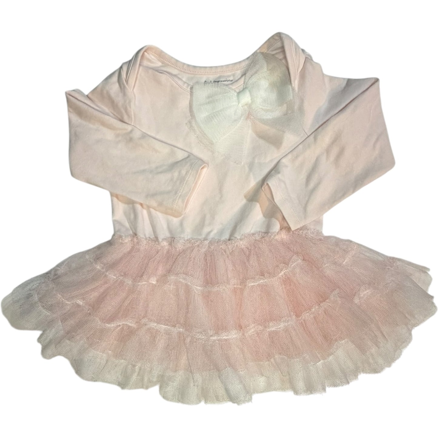 6-9M | First Impressions | Baby Pink Tutu Long-Sleeve Dress | EUC